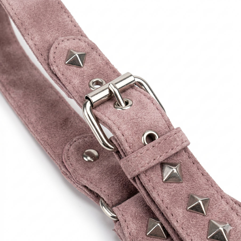 Dusty Pink Multi-Pocket Studded Shoulder Bag with Braided Detail